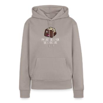 Chocolate Lover Tablettes de chocolat au lait - Sweat à capuche Premium bio Femme - taupe - Devant - Julia (174cm)