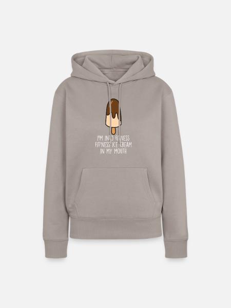 Lustiges Eiscreme-Zitat - Frauen Premium Bio Hoodie - Taupe
