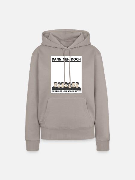 Abschied Kollege Chef Gästebuch Unterschrift Büro - Frauen Premium Bio Hoodie - Taupe