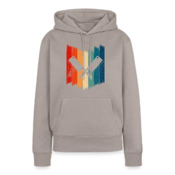 Retro Butcher Knife Vintage Butcher Knife - Frauen Premium Bio Hoodie - Taupe - Vorne - Julia (174cm)