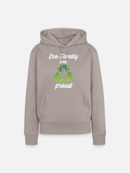 Eco-Friendly and Proud - Frauen Premium Bio Hoodie - Taupe