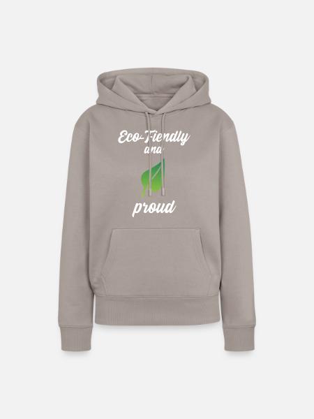 Eco-Friendly and Proud - Frauen Premium Bio Hoodie - Taupe
