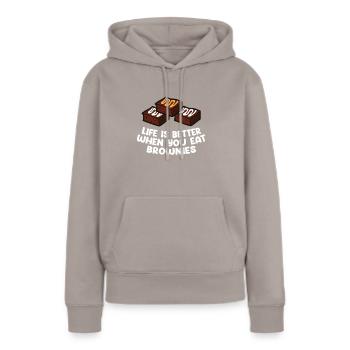 Brownies Bake Chocolate Brownie Baker - Sweat à capuche Premium bio Femme - taupe - Devant - Julia (174cm)