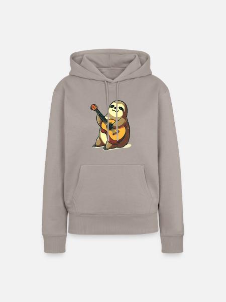 Musikalisches Faultier - Frauen Premium Bio Hoodie - Taupe