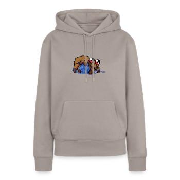 Süße Kawaii Spinne - Frauen Premium Bio Hoodie - Taupe - Vorne - Julia (174cm)