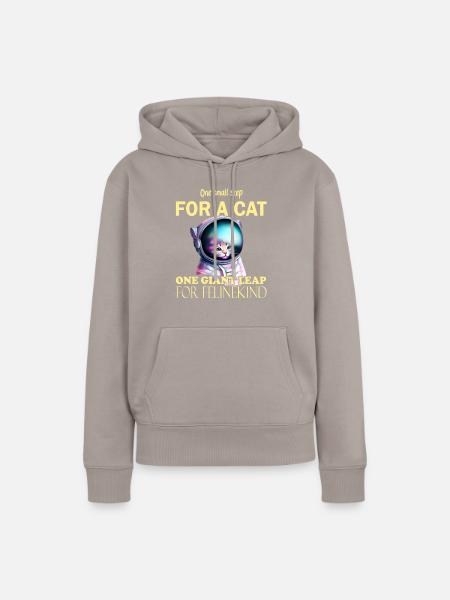Katzen Astronaut - Frauen Premium Bio Hoodie - Taupe