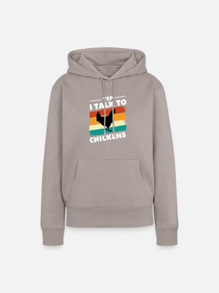 Hühnerbauer Hühnerflüsterer Bauernhoftier - Frauen Premium Bio Hoodie - Taupe