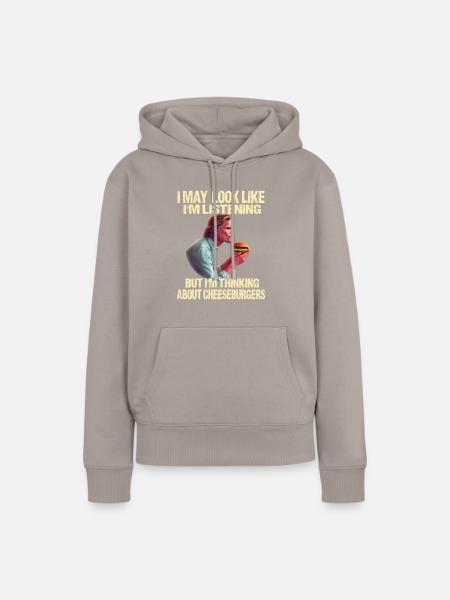 Gedankenwelt der Cheeseburger - Frauen Premium Bio Hoodie - Taupe