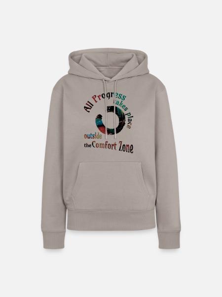 all progress enso dark Kopie - Frauen Premium Bio Hoodie - Taupe
