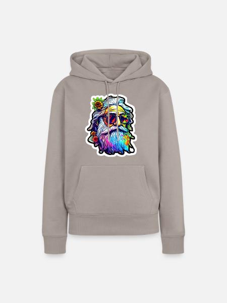 Hippie Grandpa - Frauen Premium Bio Hoodie - Taupe