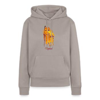 Erzengel Raphael - Frauen Premium Bio Hoodie - Taupe - Vorne - Julia (174cm)