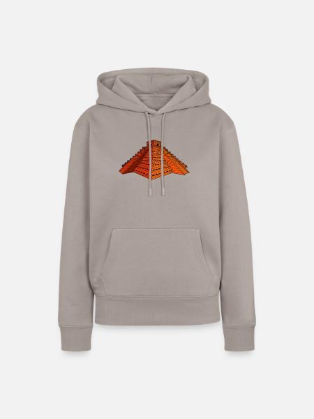 Aztekische Pyramide - Frauen Premium Bio Hoodie - Taupe
