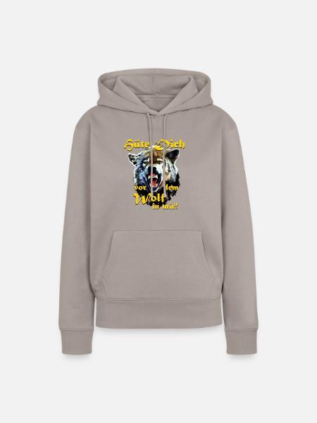 Hüte Dich - Frauen Premium Bio Hoodie - Taupe