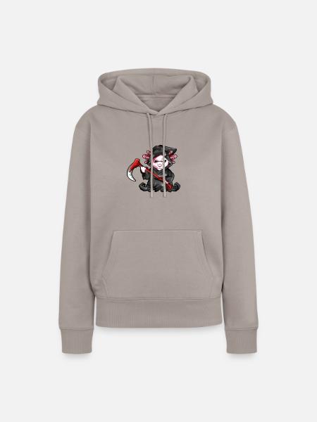 Axolotl Sensenmann - Frauen Premium Bio Hoodie - Taupe