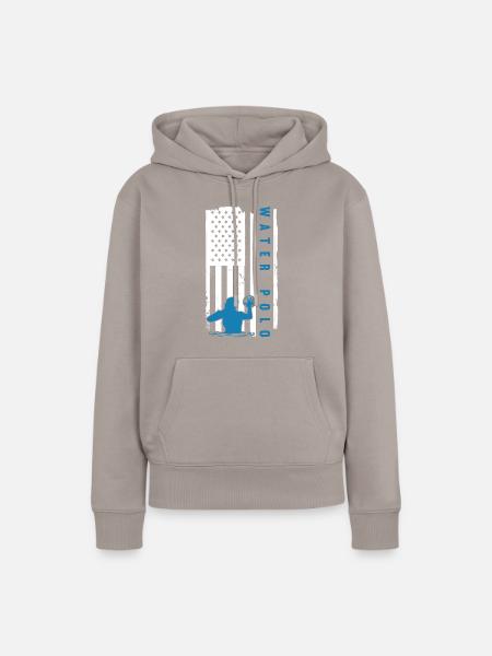 US Flag Water Polo - Frauen Premium Bio Hoodie - Taupe