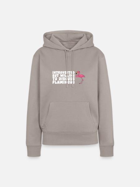 Lustiger Flamingo - Frauen Premium Bio Hoodie - Taupe