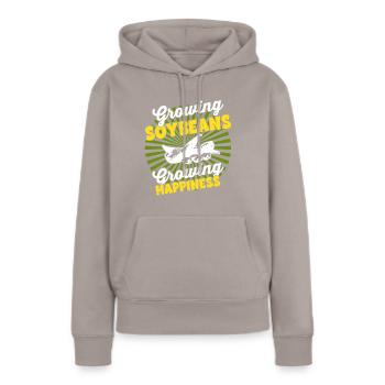Culture en croissance - Soja de culture agricole - Sweat à capuche Premium bio Femme - taupe - Devant - Julia (174cm)