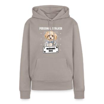 Personal Stalker Wedding Dog - Sweat à capuche Premium bio Femme - taupe - Devant - Julia (174cm)