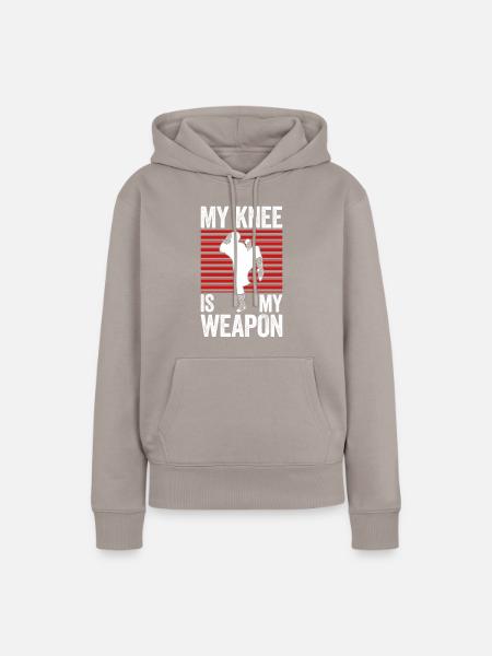 Muay Thai Boxing - Frauen Premium Bio Hoodie - Taupe