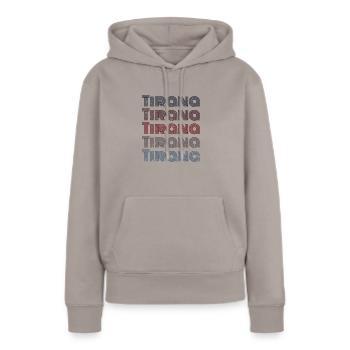 Vintage Albania Stadt - Retro Tirana - Frauen Premium Bio Hoodie - Taupe - Vorne - Julia (174cm)