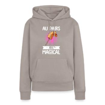 Au Pair Fille Maternelle Nounou - Sweat à capuche Premium bio Femme - taupe - Devant - Julia (174cm)