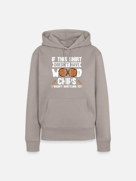 Holz schintzen Holzschnitzerei - Frauen Premium Bio Hoodie - Taupe