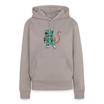 Jeu de rôle Personnage - Voleur - Voleur - Rat - Sweat à capuche Premium bio Femme - taupe - Devant - Julia (174cm)
