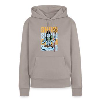 Dieu hindou - Shiva - Sweat à capuche Premium bio Femme - taupe - Devant - Julia (174cm)