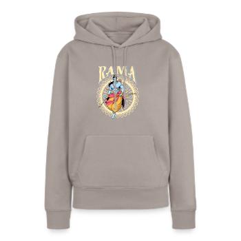 Dieu hindou - Rama - Sweat à capuche Premium bio Femme - taupe - Devant - Julia (174cm)