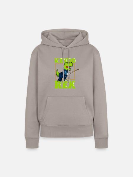 TREX macht Kendo - Frauen Premium Bio Hoodie - Taupe