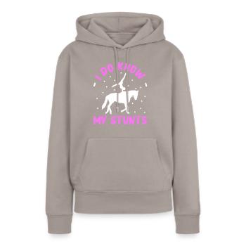 Voltige, Equitation, Dressage - Sweat à capuche Premium bio Femme - taupe - Devant - Julia (174cm)