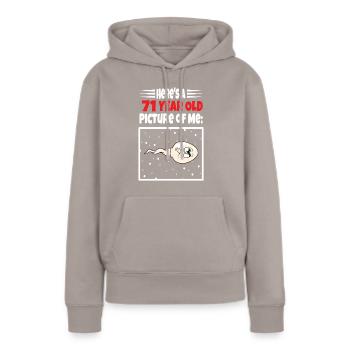 Spermie Hier Ist Ein Altes Bild Von Mir - Frauen Premium Bio Hoodie - Taupe - Vorne - Julia (174cm)