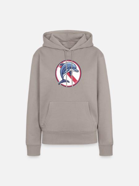 Delphine Verboten: Delfin - Frauen Premium Bio Hoodie - Taupe