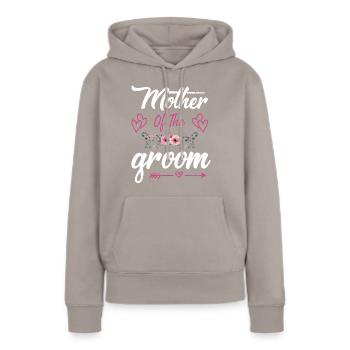 Mère de la mariée marié - Sweat à capuche Premium bio Femme - taupe - Devant - Julia (174cm)
