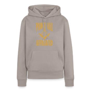 Freimaurer Winkel & Zirkel FREEMASON Prince Hall - Frauen Premium Bio Hoodie - Taupe - Vorne - Julia (174cm)