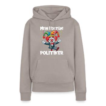 Costume de carnaval Carnaval Carnaval - Sweat à capuche Premium bio Femme - taupe - Devant - Julia (174cm)