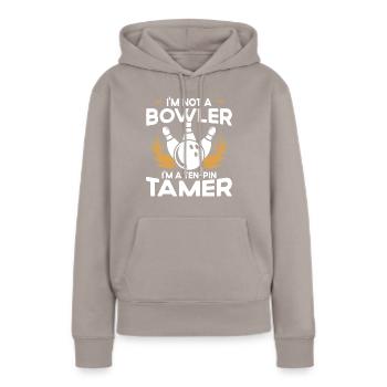Pas de lanceur, je suis un compteur de dix quilles - Bowling - Sweat à capuche Premium bio Femme - taupe - Devant - Julia (174cm)