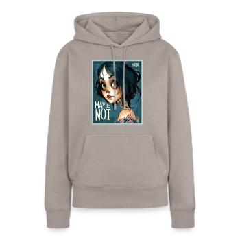 Comic Anime Mädchen, vielleicht, vielleicht nicht - Frauen Premium Bio Hoodie - Taupe - Vorne - Julia (174cm)