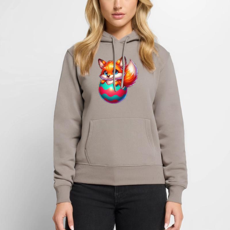 Hatching red fox from Easter egg Women’s Premium Organic Hoodie