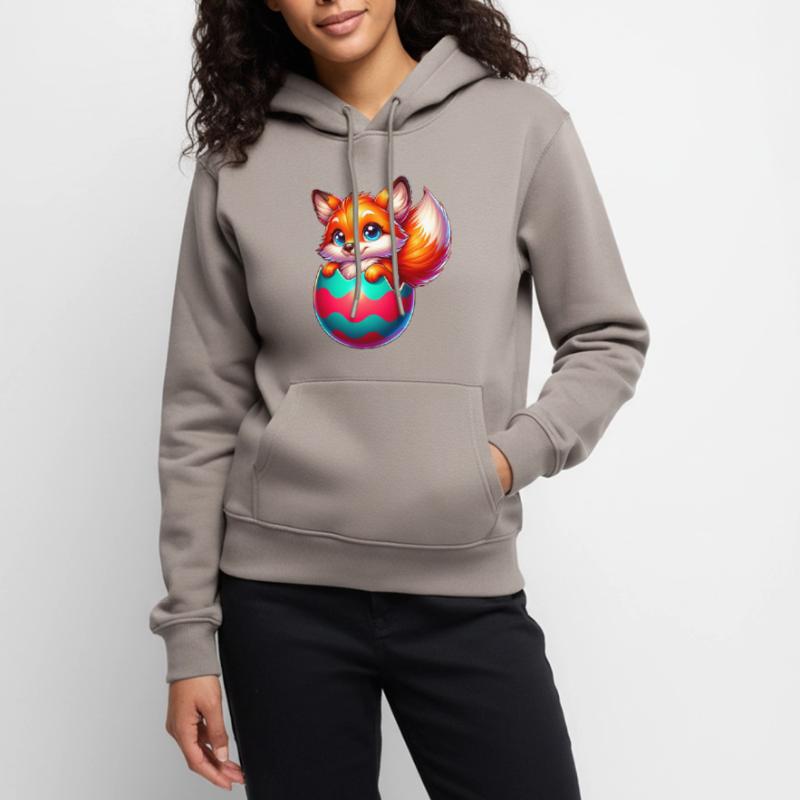 Hatching red fox from Easter egg Women’s Premium Organic Hoodie