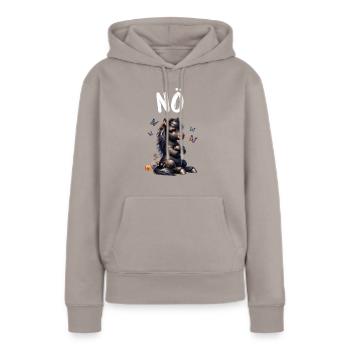 Cheval Drôle Dicton Non pour les amoureux des chevaux - Sweat à capuche Premium bio Femme - taupe - Devant - Julia (174cm)