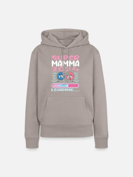 Super Mamma 2024 Loading - Frauen Premium Bio Hoodie - Taupe