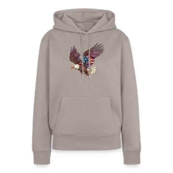 Eagle American Flag 4. Juli Eagle Gifts Kids - Frauen Premium Bio Hoodie - Taupe - Vorne - Julia (174cm)