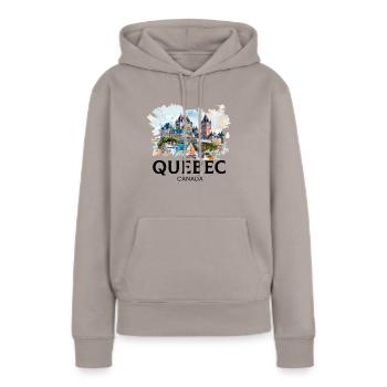 Quebec Canada Montreal, quebec flag - Frauen Premium Bio Hoodie - Taupe - Vorne - Julia (174cm)