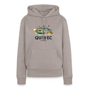 Quebec Canada Montreal, quebec flag - Frauen Premium Bio Hoodie - Taupe - Vorne - Julia (174cm)