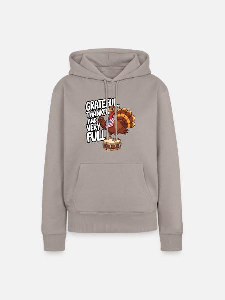 Lustiger Thanksgiving Truthahn - Frauen Premium Bio Hoodie - Taupe
