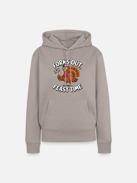 Lustiger Thanksgiving Truthahn - Frauen Premium Bio Hoodie - Taupe