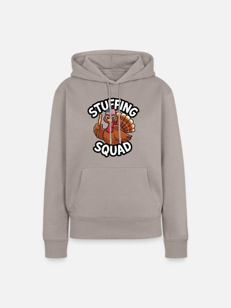 Lustiger Thanksgiving Truthahn - Frauen Premium Bio Hoodie - Taupe