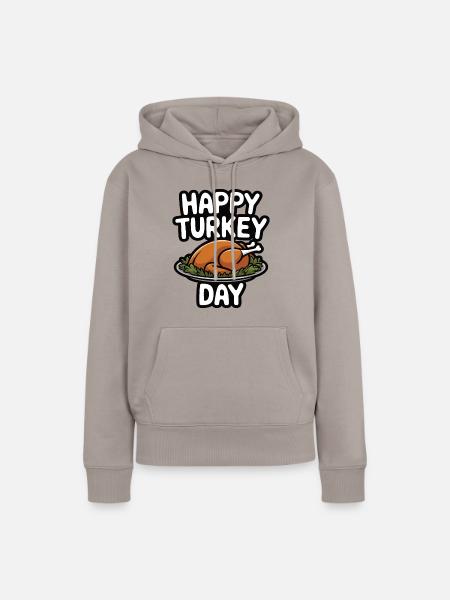 Lustiger Thanksgiving Truthahn - Frauen Premium Bio Hoodie - Taupe