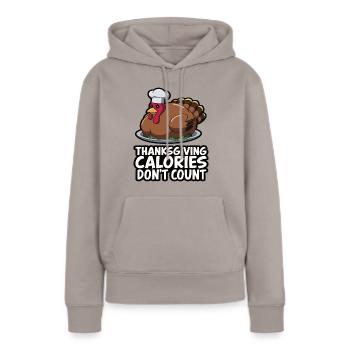 Dinde drôle de Thanksgiving - Sweat à capuche Premium bio Femme - taupe - Devant - Julia (174cm)